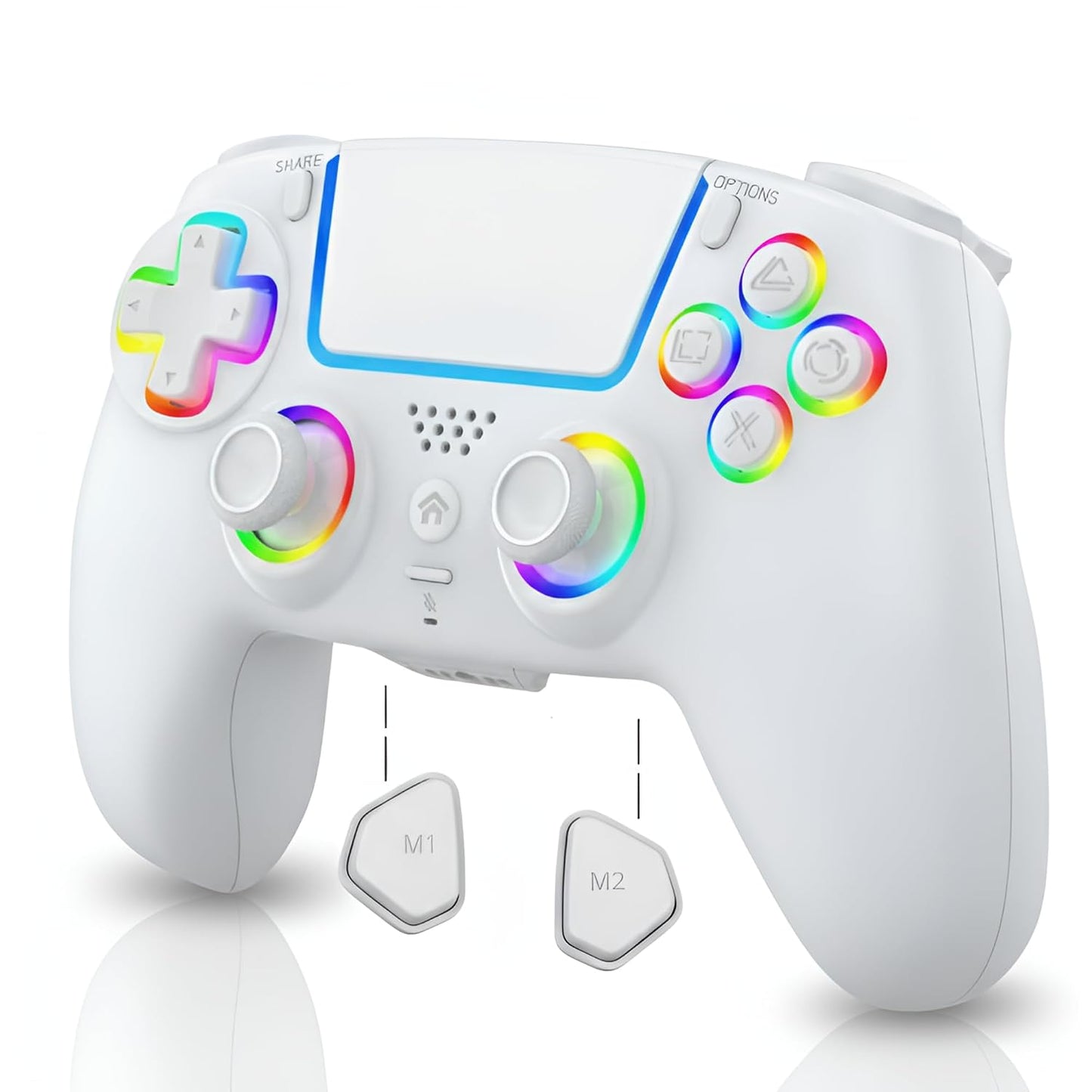 Manette Sans Fil RGB Pour PS5/PC — Effet Hall, Capteur 6 Axes, Turbo
