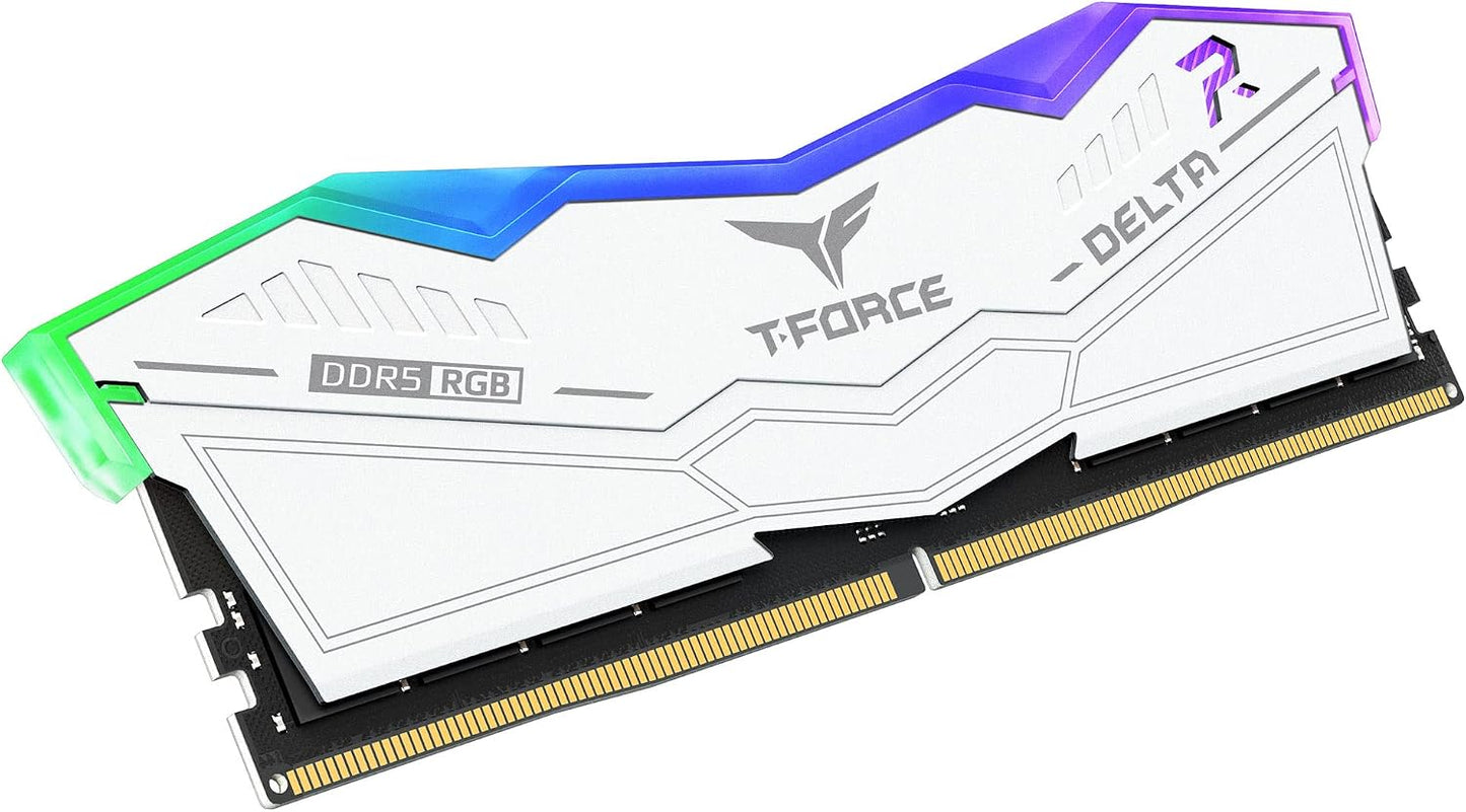 Mémoire T-Force Delta RGB Blanche — 32 Go (2 × 16) DDR5 6000 CL30
