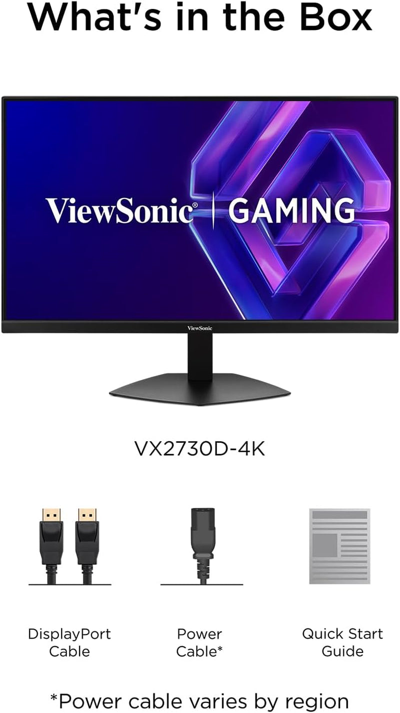 Écran Viewsonic VX2730D 27 Po — 4K UHD, 288 Hz Commutable, 0,5 Ms
