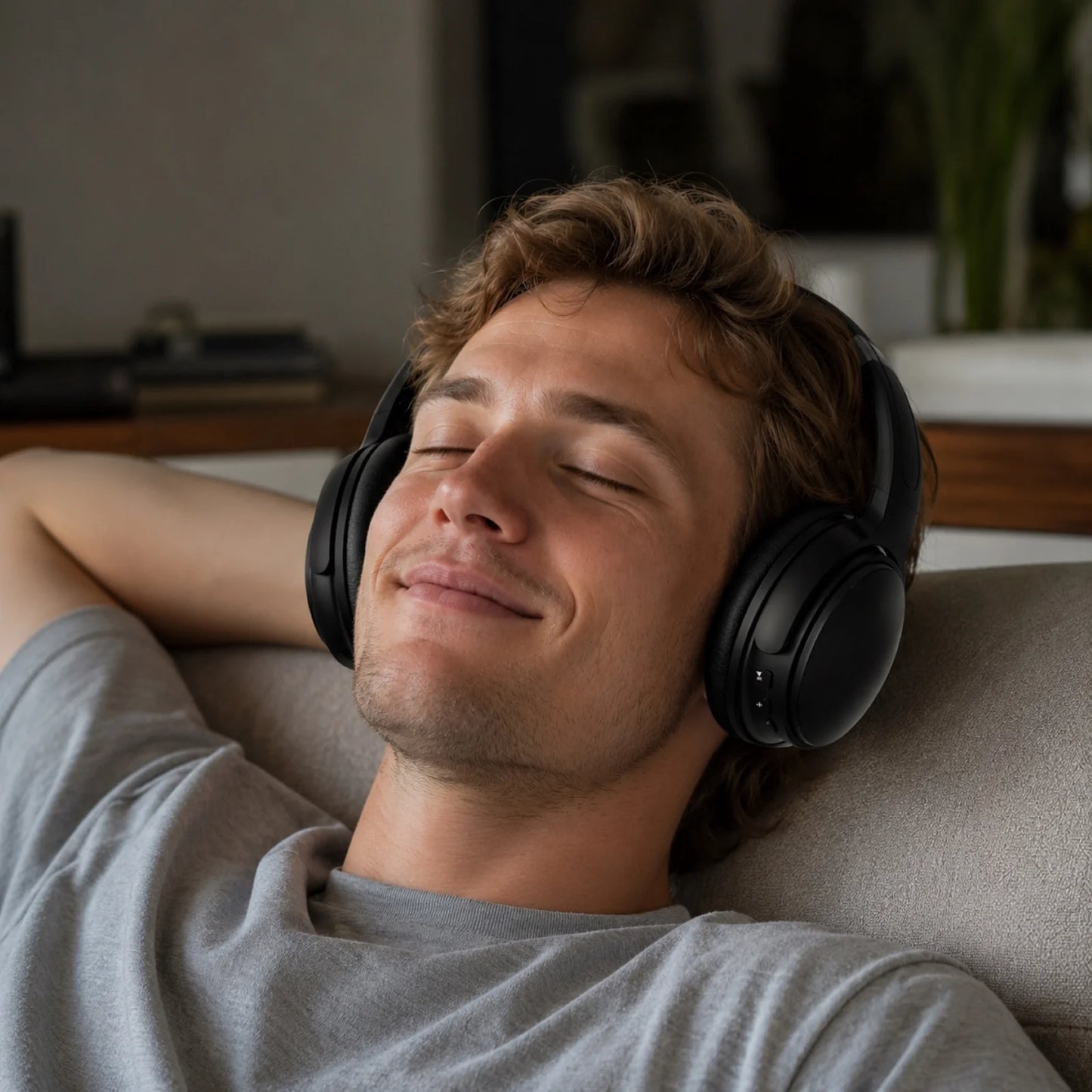 Active Noise Cancelling Headphones, Wireless Bluetooth 5.4 Headphones with Long Battery Life, Deep Bass, Built-In Mic, Over-Ear Headphones for Travel, Work, Compatible with Ios, Android, PC