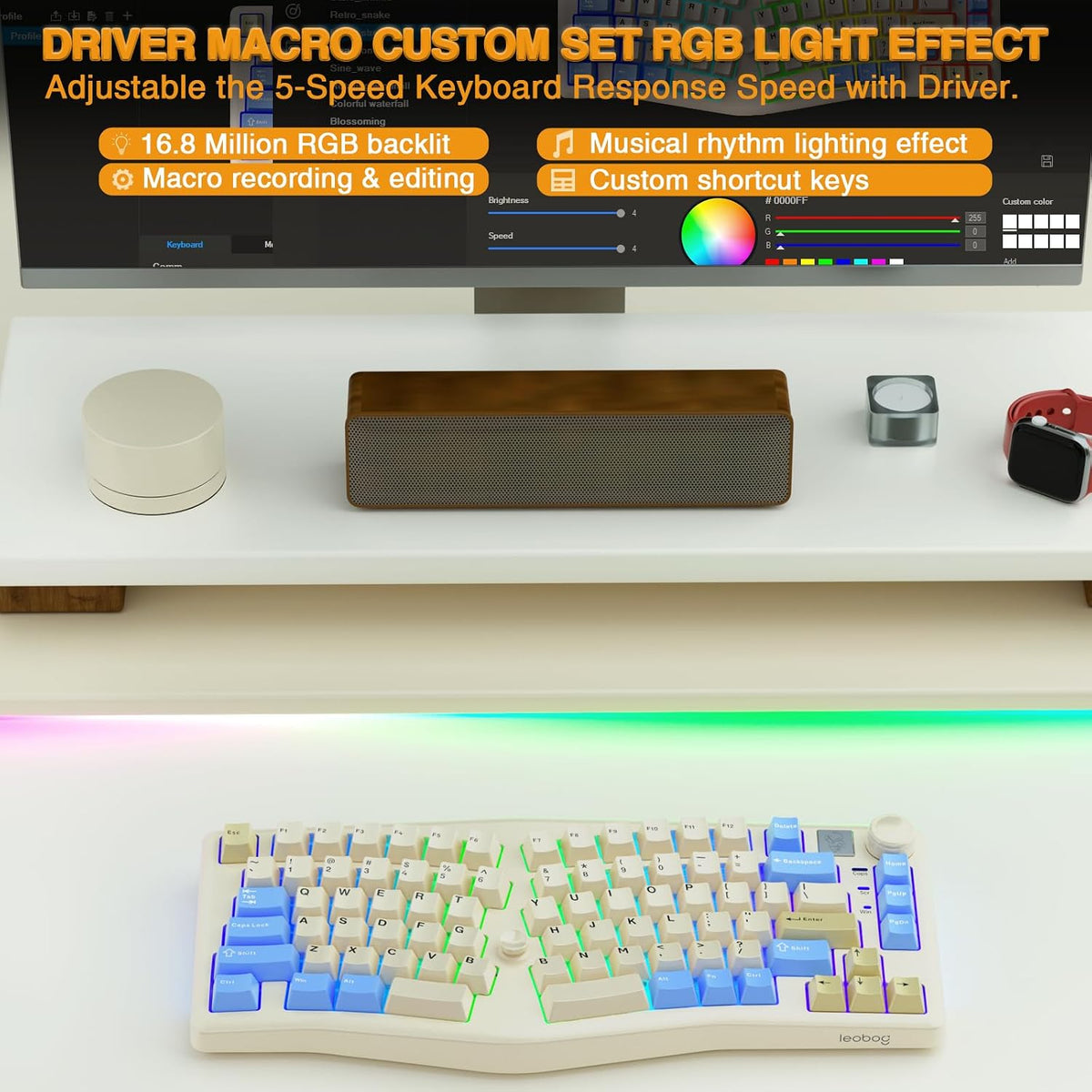 Clavier Ergonomique Alice A75 Sans Fil — Joystick Et Molette, 75 %, RGB