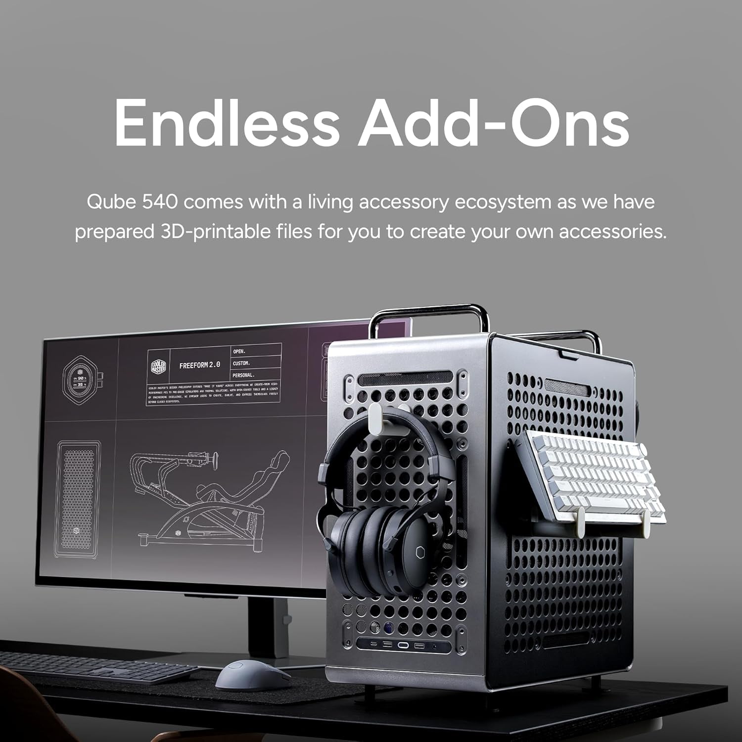Boîtier Cooler Master QUBE 540 — ATX, Flux D'Air Maximal, Verre Trempé