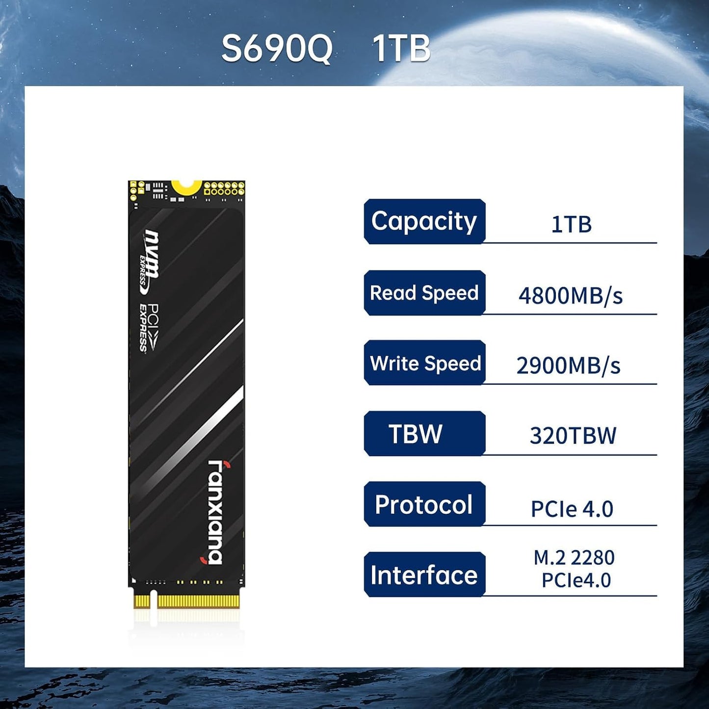 SSD  S690Q 1 to Nvme — Pcie Gen4, Compatible PS5