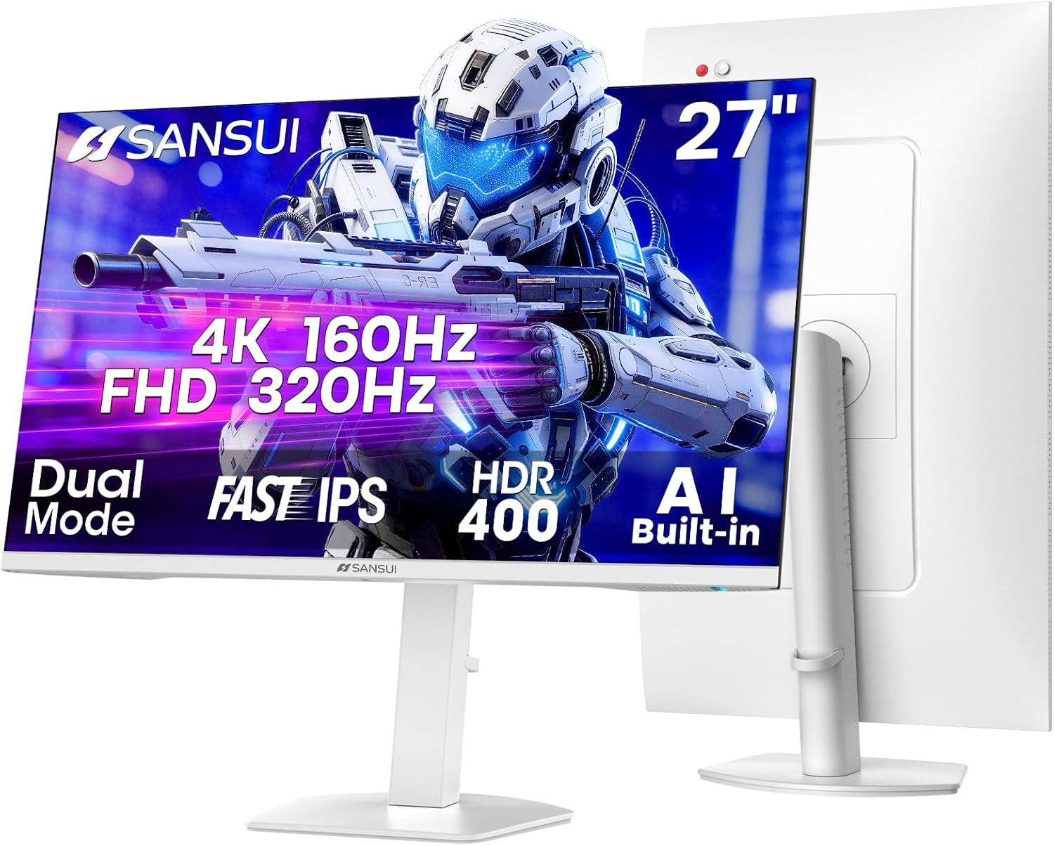 Écran SANSUI 27 po, 4K 160 Hz / FHD 320 Hz double mode, HDR400