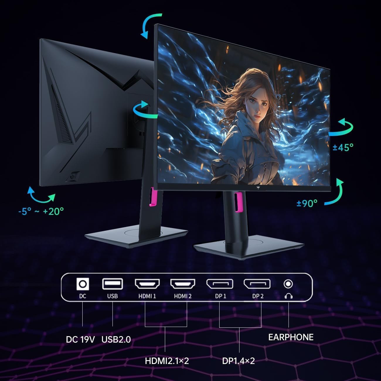 Écran  27 Po — 4K UHD 160 Hz, Fast IPS 1 Ms, HDR400, Pied Ajustable