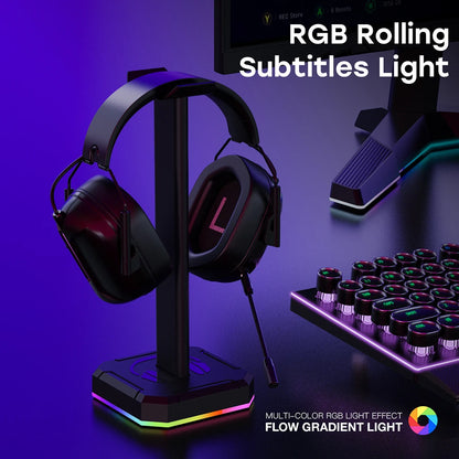 Support Casque RGB Rétroéclairé — Organisateur De Bureau