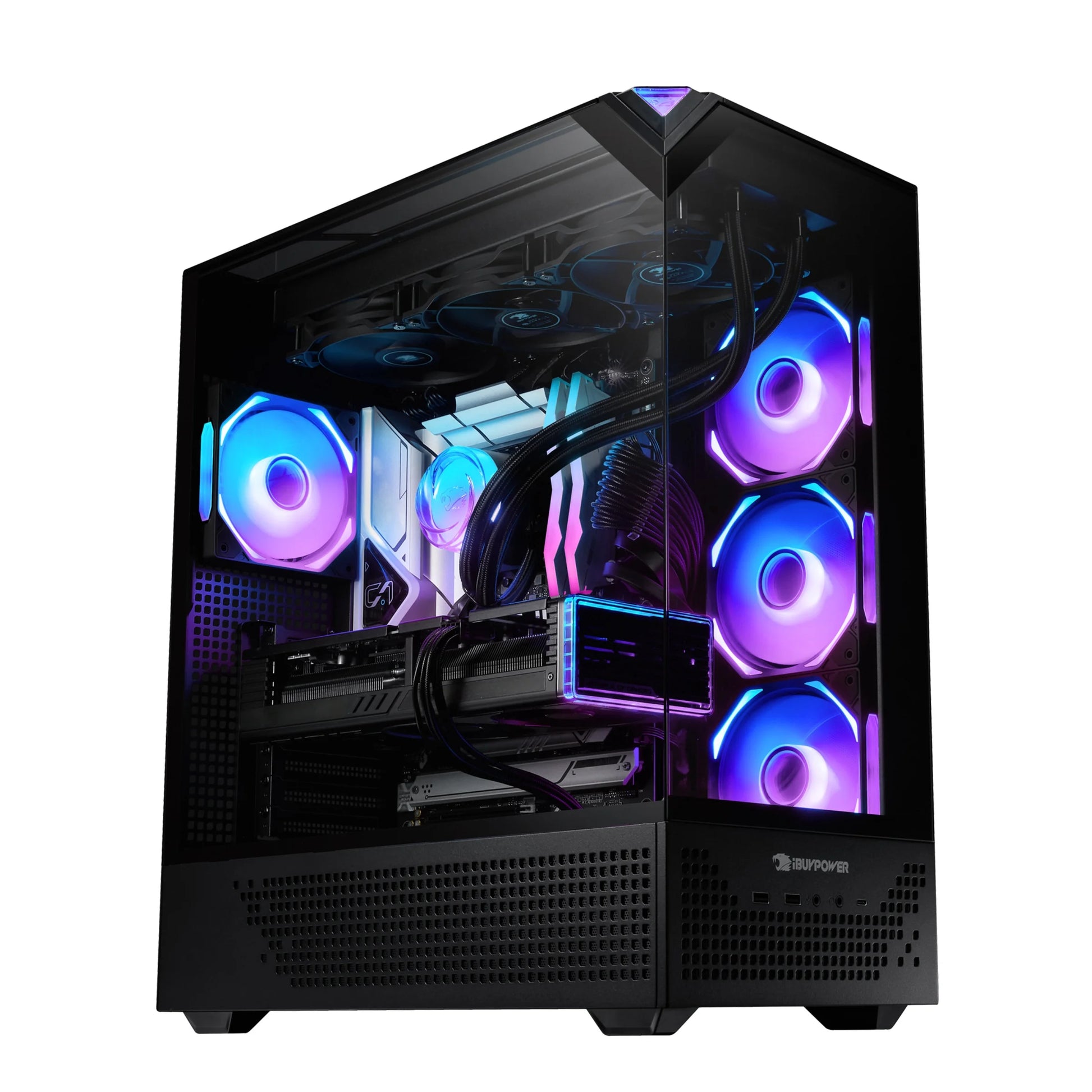 Element Pro Black Gaming PC Desktop Computer Intel I9 14900KF, NVIDIA Geforce RTX 5070 12GB, 32GB RAM, 2TB SSD, Windows 11 EPBI9N5701