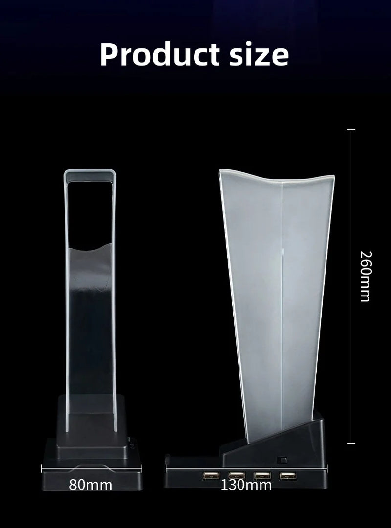 Support Casque Transparent RGB — Écran LED + Porte-Téléphone