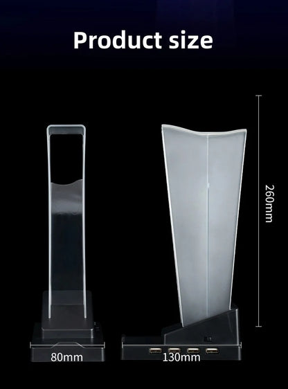 Support Casque Transparent RGB — Écran LED + Porte-Téléphone