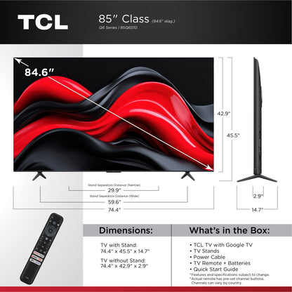 85" Class Q6 Series QLED 4K UHD HDR Smart Google TV (New 2024) - 85Q651G
