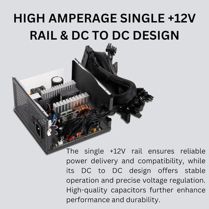 Alimentation  850 W — 80+ Bronze, ATX 3.1 Et Pcie 5.1