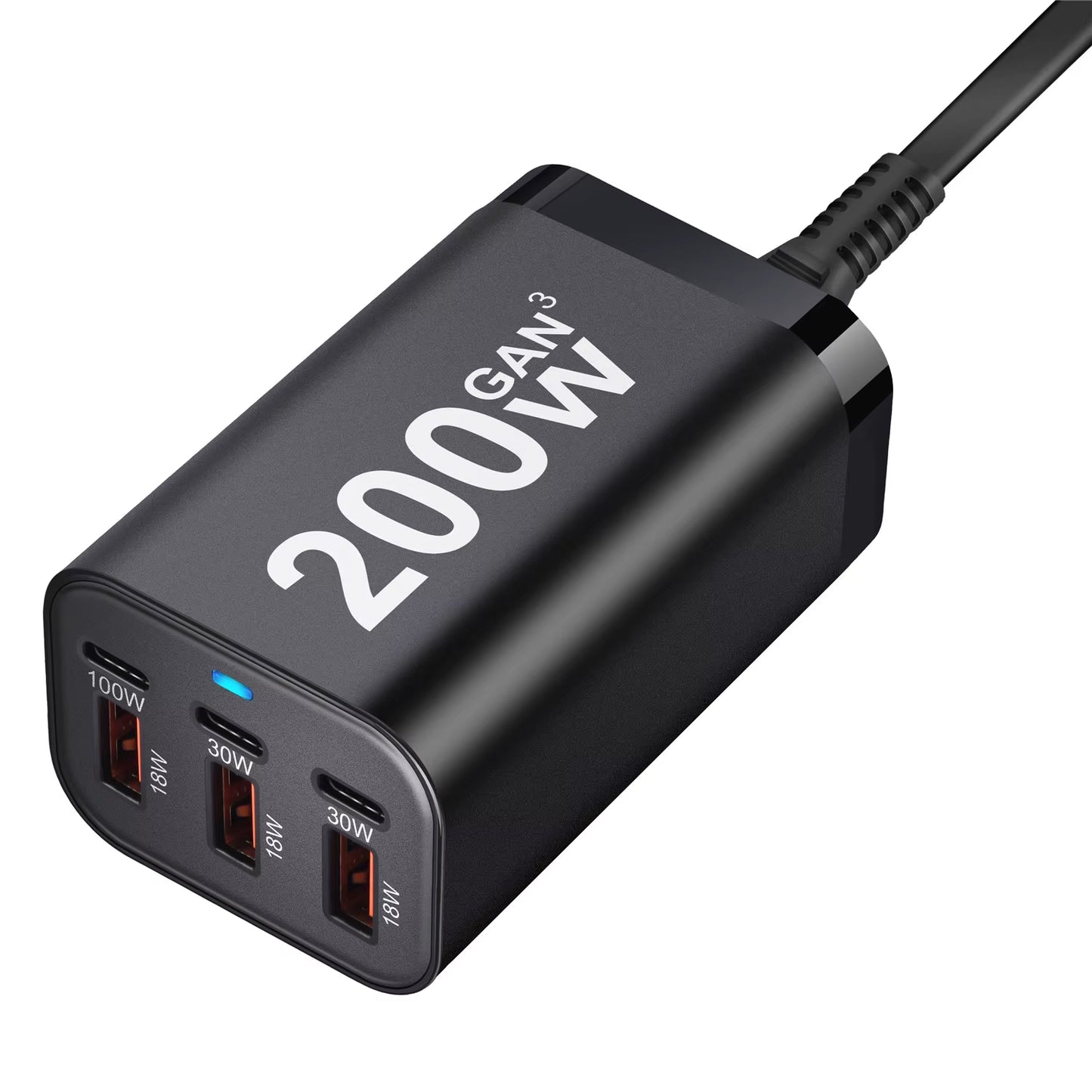 USB C Fast 200W 6-Port Charging Fast Gan Charger Power Adapter for Iphone 14/13/12 Series, Samsung Galaxy S23/S22/S21