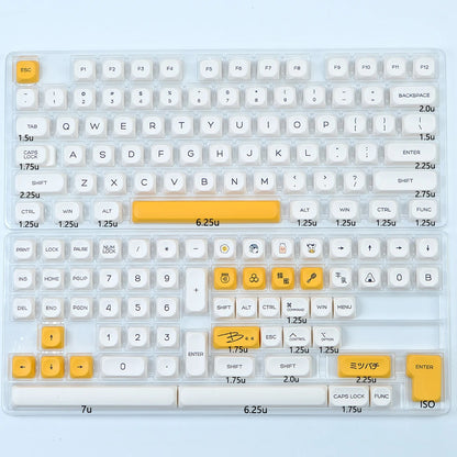 Kbdiy KOA Keycaps GMK Soymilk 140 Keys PBT Keycap Similar MOA Japanese Korean Russian Keycap 7U MAC ISO for Mechanical Keyboard