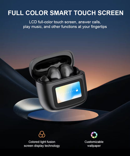 Écouteurs Bluetooth ANC Étui Écran Tactile — Bluetooth 5.3 + Appli
