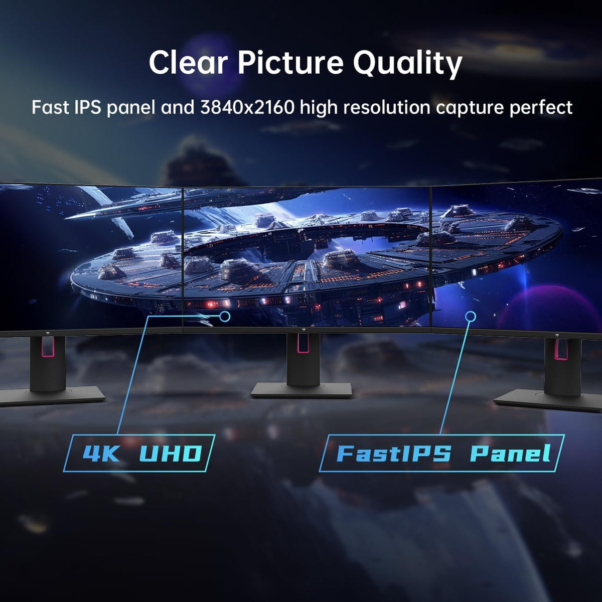 Écran  27 Po — 4K UHD 160 Hz, Fast IPS 1 Ms, HDR400, Pied Ajustable