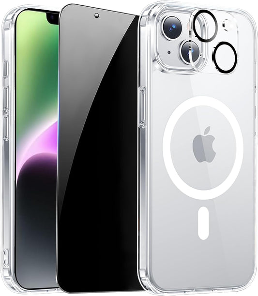 Coque iPhone 14 MagSafe transparente avec protecteur d'écran inclus