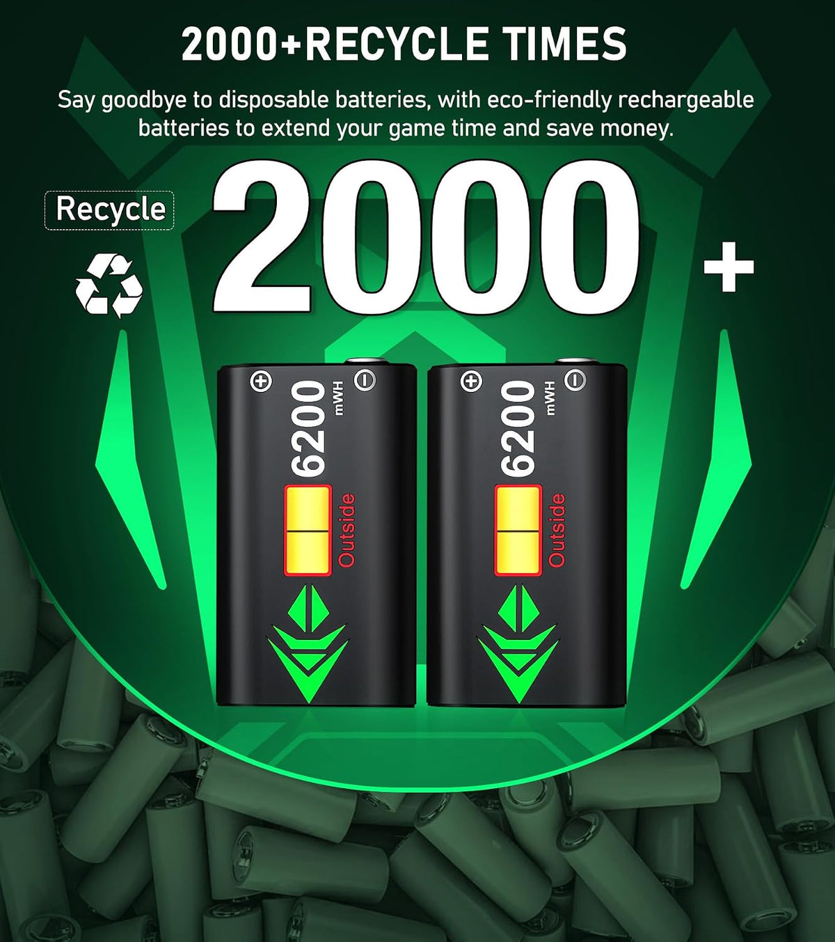 Station De Charge Double Xbox — 2 Batteries 6200 Mwh Incluses