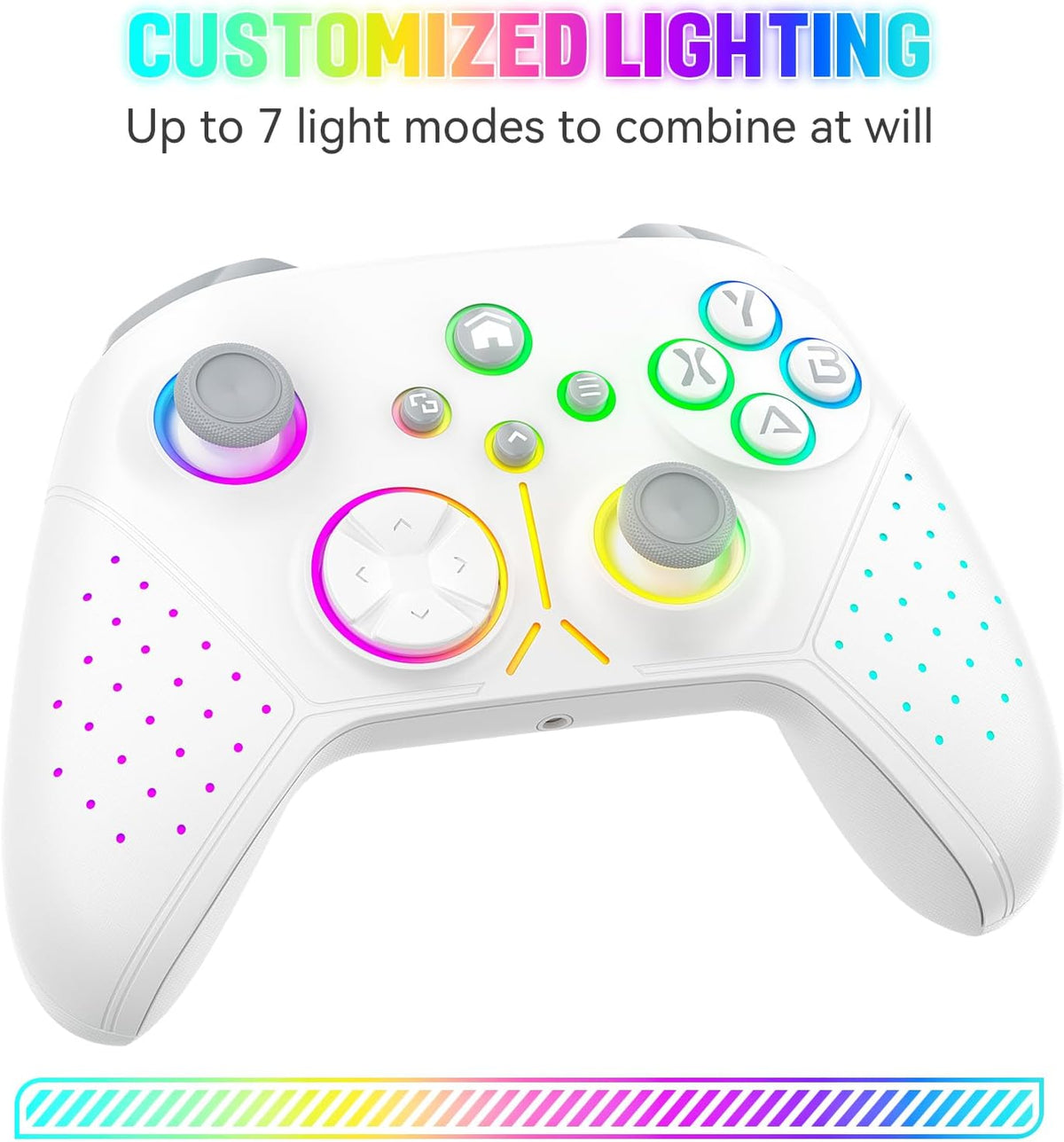 Manette Sans Fil LED Pour Xbox Series X|S — Turbo, Macro, Blanc