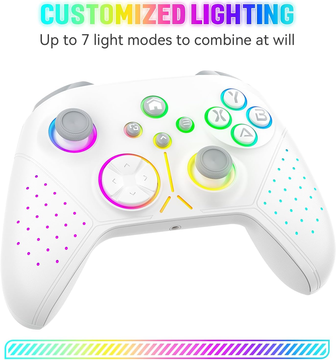 Manette Sans Fil LED Pour Xbox Series X|S — Turbo, Macro, Blanc