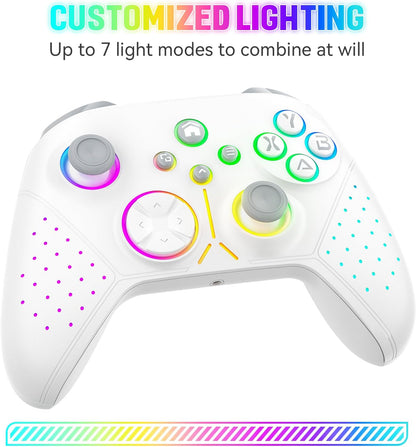 Manette Sans Fil LED Pour Xbox Series X|S — Turbo, Macro, Blanc