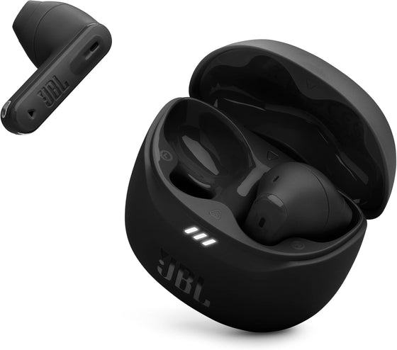 Écouteurs JBL Tune Flex 2 Noirs — ANC Adaptatif, Port Ouvert Sans Embouts, 48 H