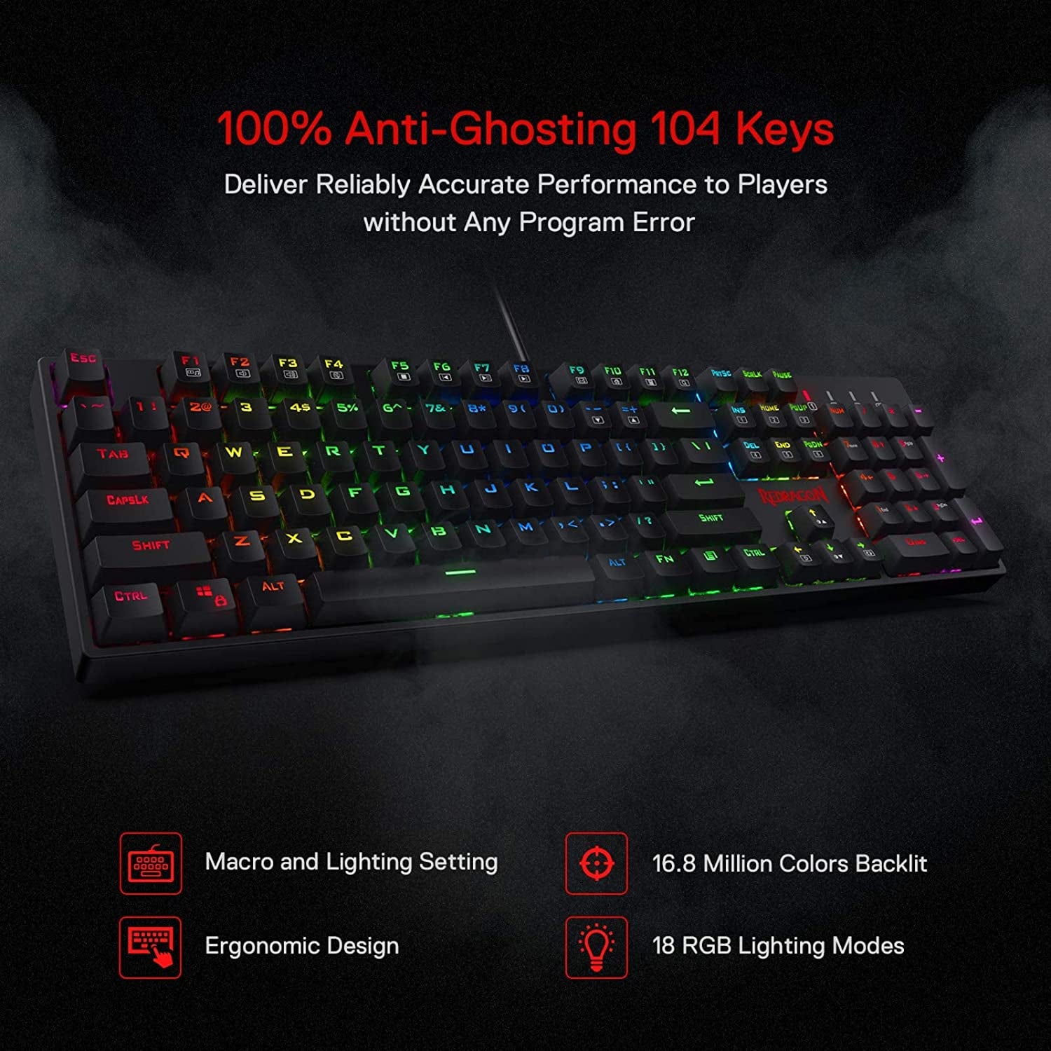 Clavier Mécanique  K582 — 104 Touches, RGB, Filaire