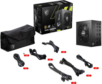 Alimentation MSI MAG A650GL 650 W — 80+ Gold, Modulaire, Garantie 10 Ans