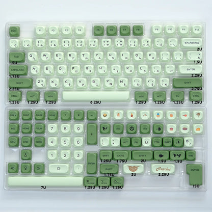Kbdiy KOA Keycaps GMK Soymilk 140 Keys PBT Keycap Similar MOA Japanese Korean Russian Keycap 7U MAC ISO for Mechanical Keyboard