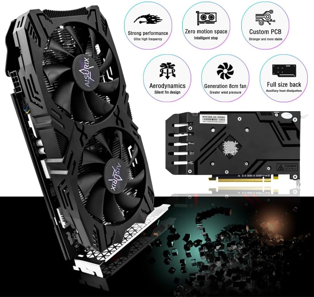 Carte Graphique Radeon RX 5500 — 8 Go GDDR6, 3× Displayport + HDMI