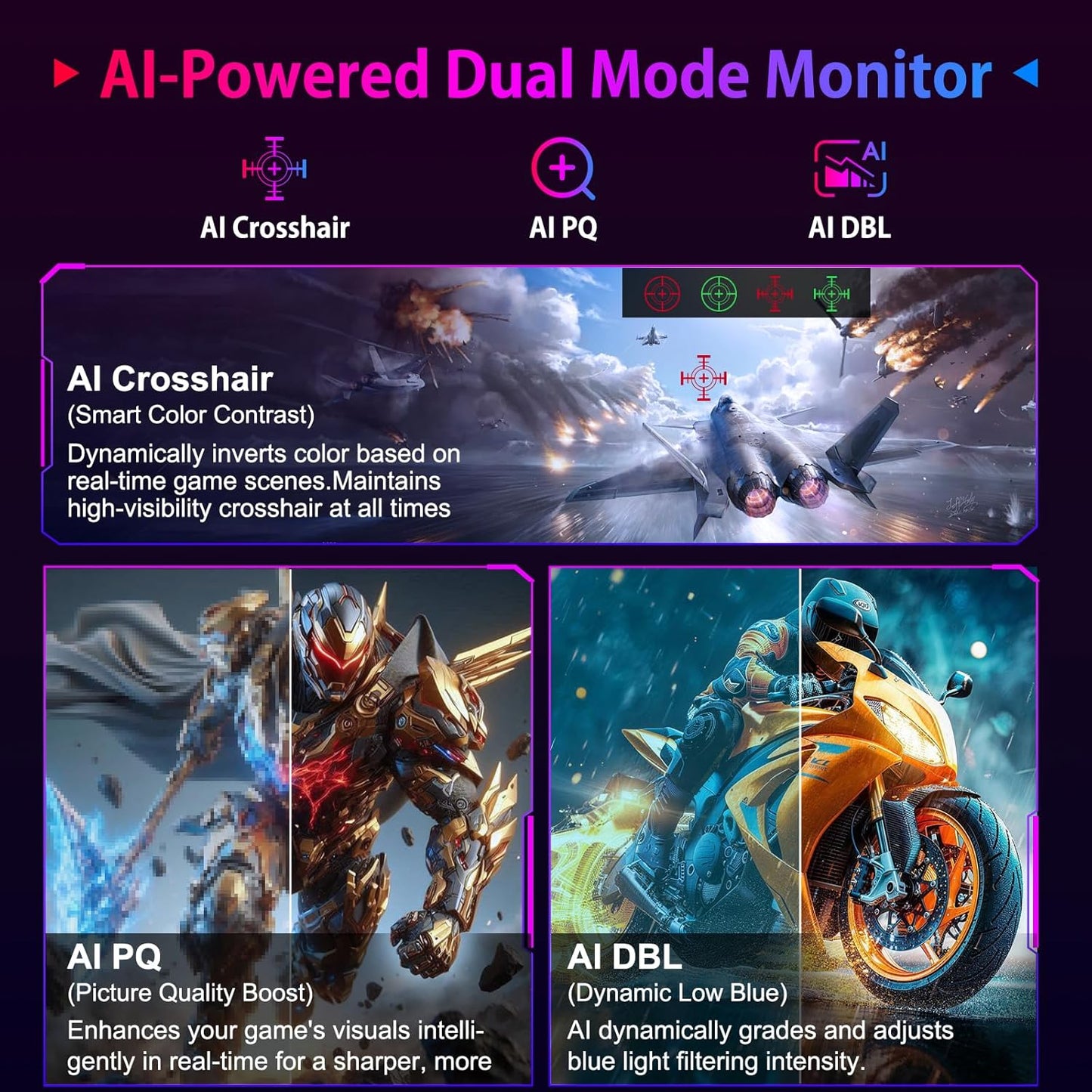 Écran  27 Po — 4K 160 Hz / FHD 320 Hz Double Mode, HDR400
