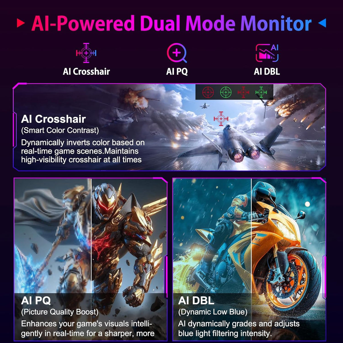 Écran  27 Po — 4K 160 Hz / FHD 320 Hz Double Mode, HDR400