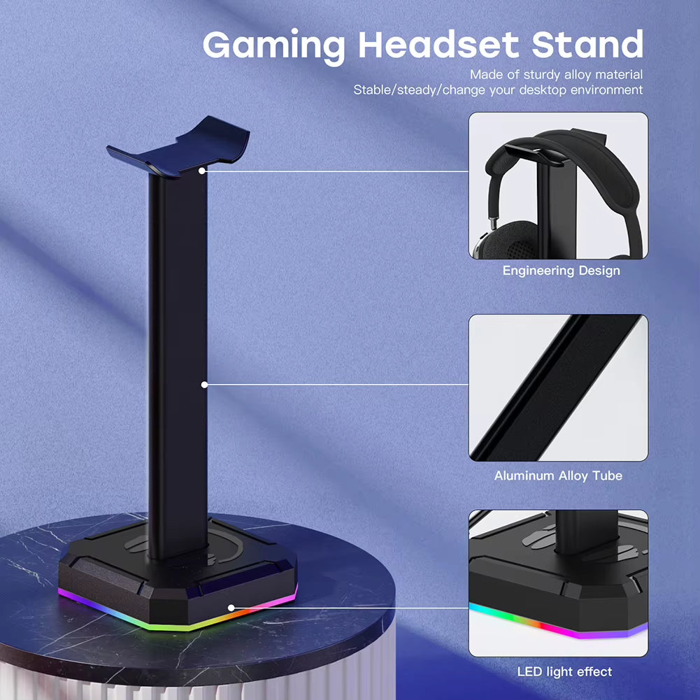 Support Casque Aluminium RGB — Présentoir Vertical