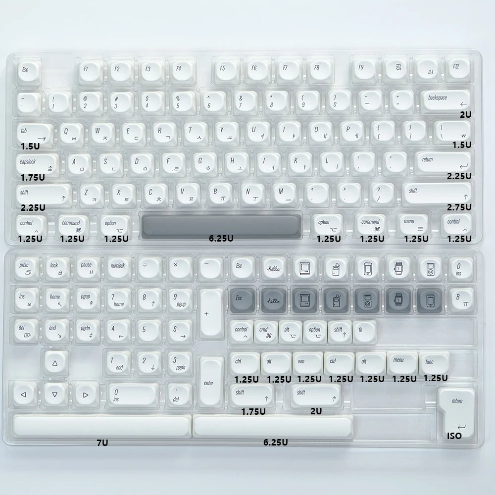 Kbdiy KOA Keycaps GMK Soymilk 140 Keys PBT Keycap Similar MOA Japanese Korean Russian Keycap 7U MAC ISO for Mechanical Keyboard