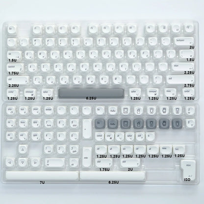 Kbdiy KOA Keycaps GMK Soymilk 140 Keys PBT Keycap Similar MOA Japanese Korean Russian Keycap 7U MAC ISO for Mechanical Keyboard