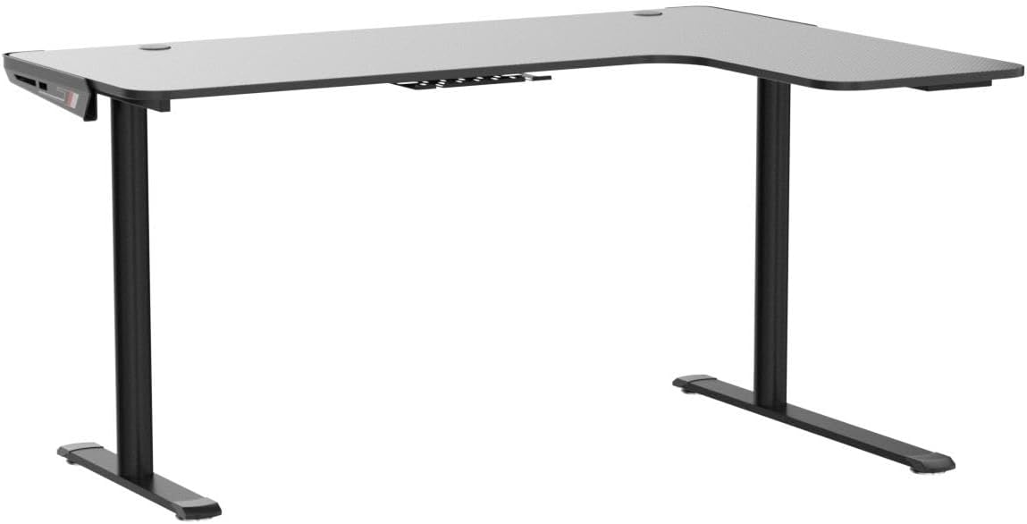 Transform Your Space with the L Shaped 60-Inch Gaming Desk – Ultimate Workstation for Gamers and Professionals, Featuring Cable Management and Ergonomic Design in Cool Black