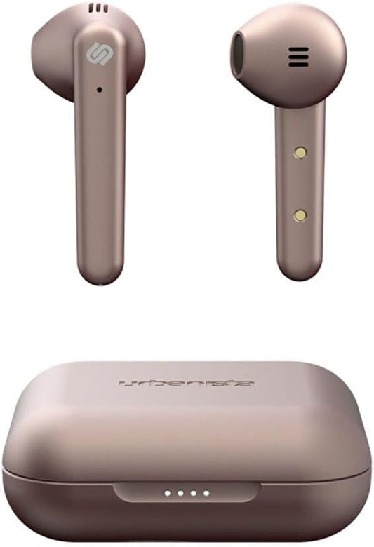 Urbanista True Wireless Earbuds - over 20 Hours Playtime, IPX4 Waterproof Earphones, Bluetooth 5.0 Headphones, Touch Controls & Enhanced Microphone for Clear Calling, Stockholm Plus, Rose Gold