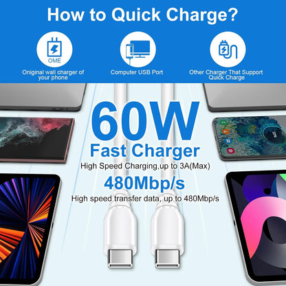 Chargeur 65 W USB-C + Câble 6 Pi — Charge Ultra Rapide Téléphone