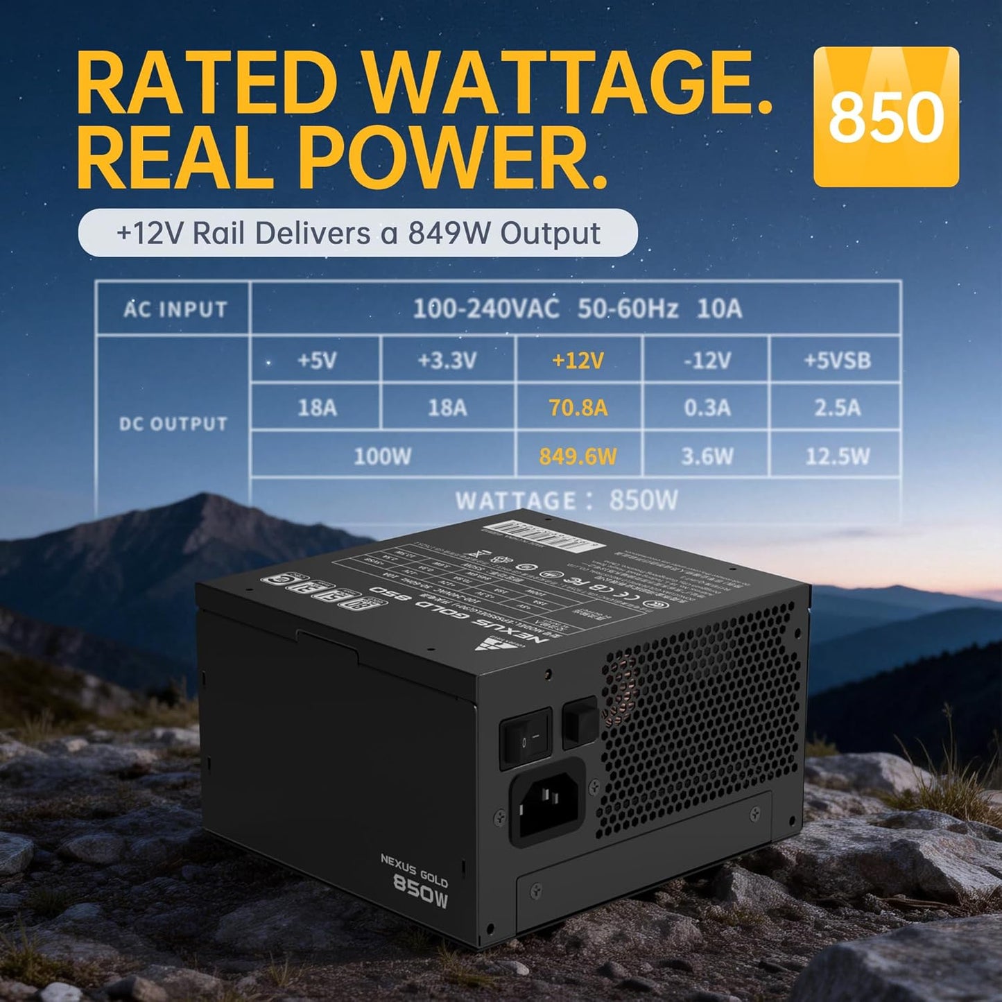 Alimentation  850 W — 80+ Gold, Entièrement Modulaire, ATX 3.1