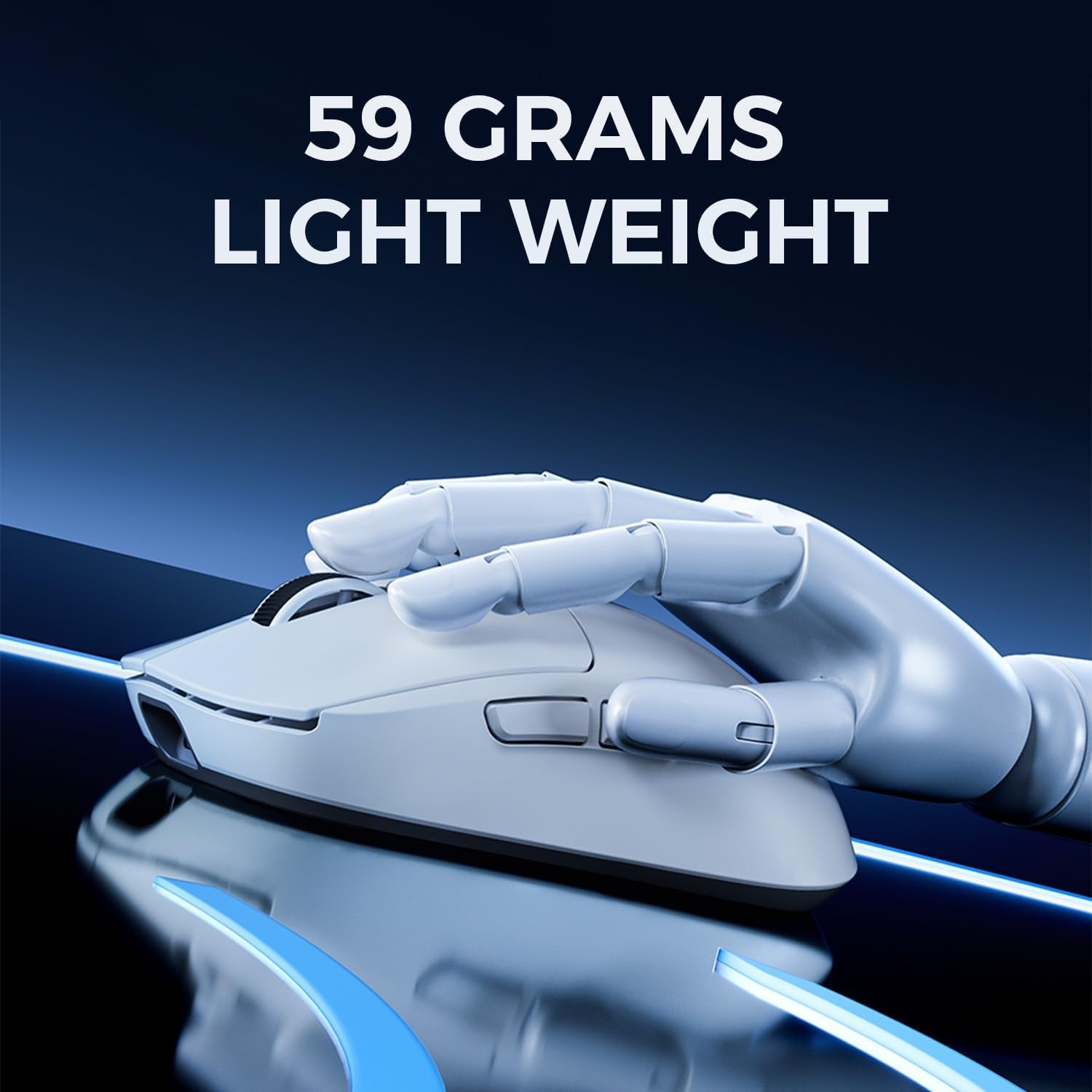 Souris Gaming  A5 Promax Blanche — 26000 DPI, 59 G, Tri-Mode