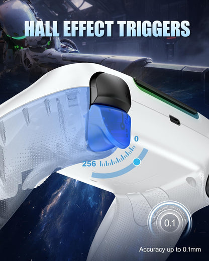 Manette Sans Fil LED Pour PS5 — Effet Hall, Turbo, Palettes Arrière