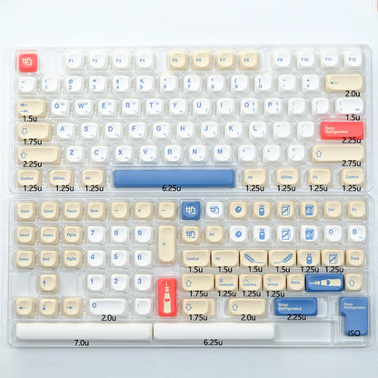 Kbdiy KOA Keycaps GMK Soymilk 140 Keys PBT Keycap Similar MOA Japanese Korean Russian Keycap 7U MAC ISO for Mechanical Keyboard
