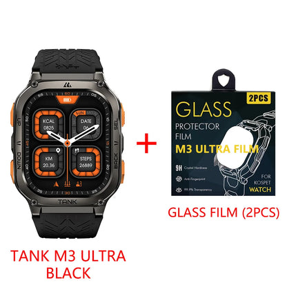 TANK M3 Ultra GPS Smart Watch for Men Stainless Steel 5ATM Waterproof Bluetooth Call 24/7 Health Monitor for Android Ios