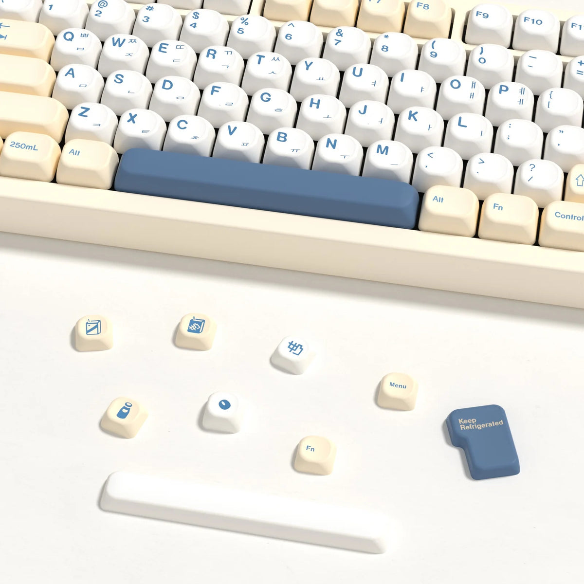 Kbdiy KOA Keycaps GMK Soymilk 140 Keys PBT Keycap Similar MOA Japanese Korean Russian Keycap 7U MAC ISO for Mechanical Keyboard