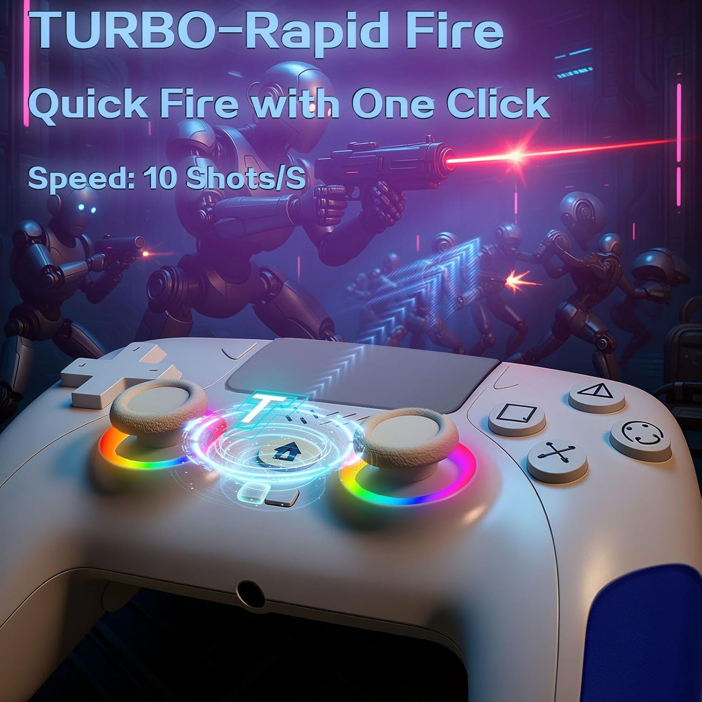 Manette Filaire RGB — PS5 Et PC, Programmable, Turbo, Prise Casque