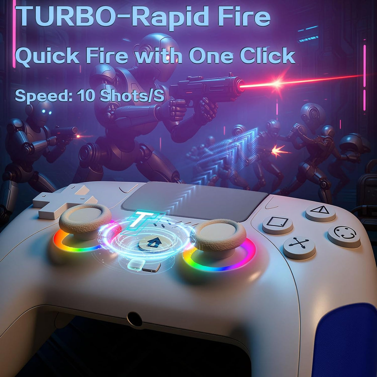 Manette Filaire RGB — PS5 Et PC, Programmable, Turbo, Prise Casque