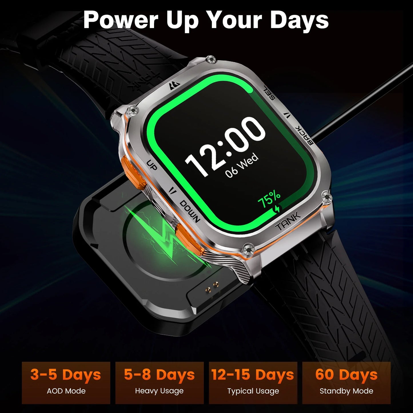 TANK M3 Ultra GPS Smart Watch for Men Stainless Steel 5ATM Waterproof Bluetooth Call 24/7 Health Monitor for Android Ios