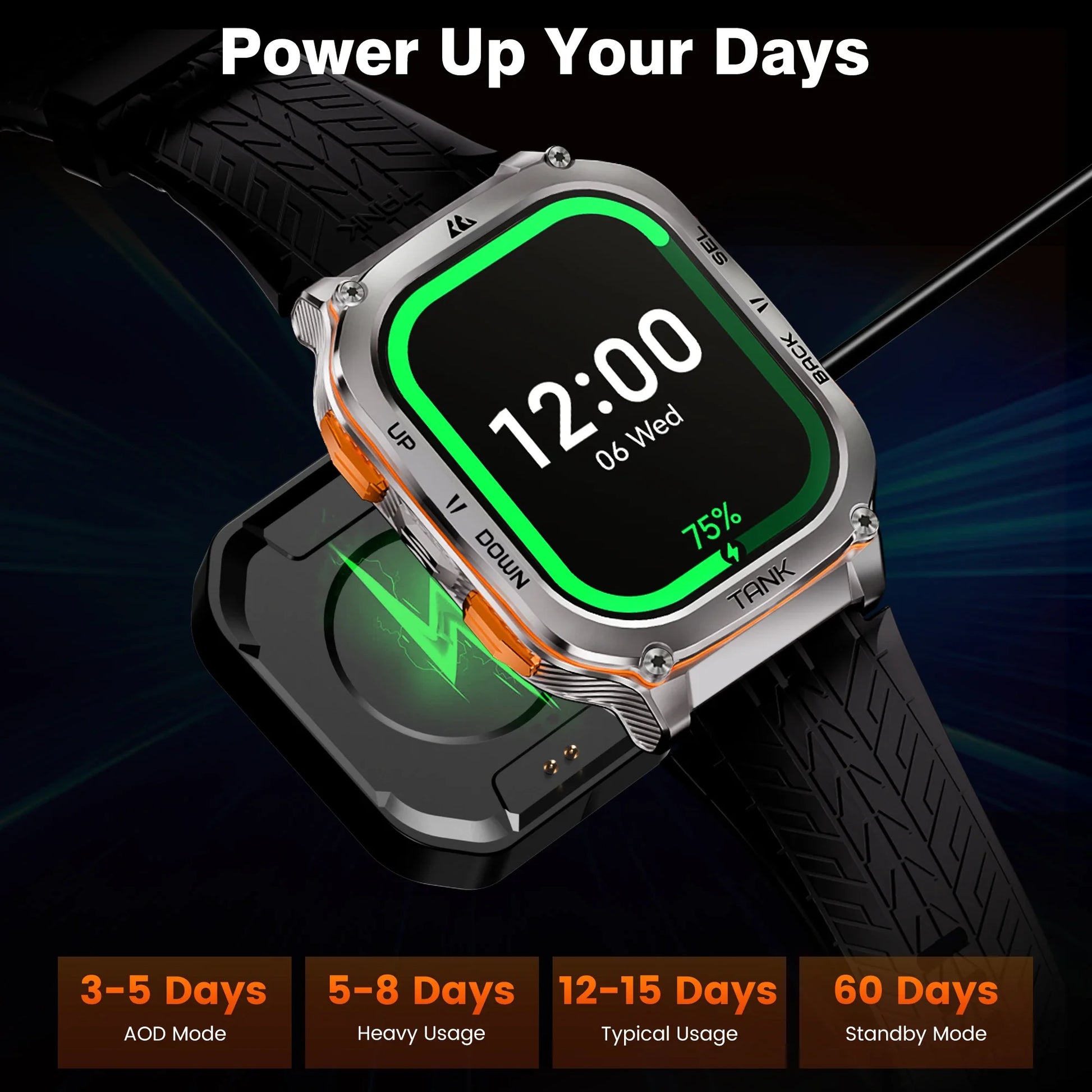 TANK M3 Ultra GPS Smart Watch for Men Stainless Steel 5ATM Waterproof Bluetooth Call 24/7 Health Monitor for Android Ios