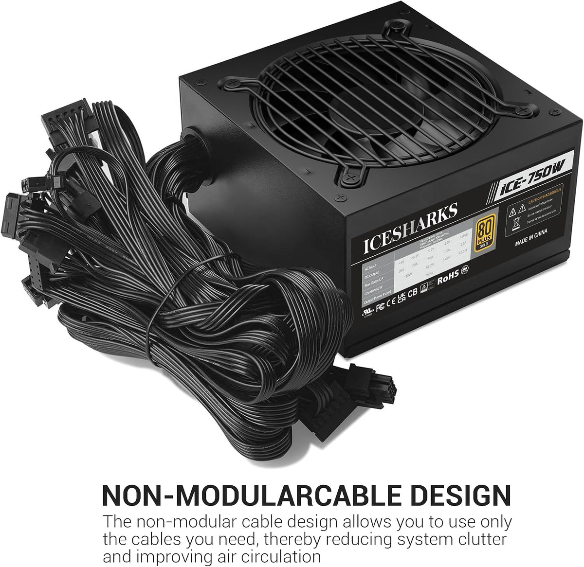Alimentation 750 W — 80+ Gold, Ventilateur Silencieux 120 Mm