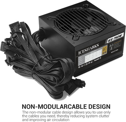Alimentation 750 W — 80+ Gold, Ventilateur Silencieux 120 Mm