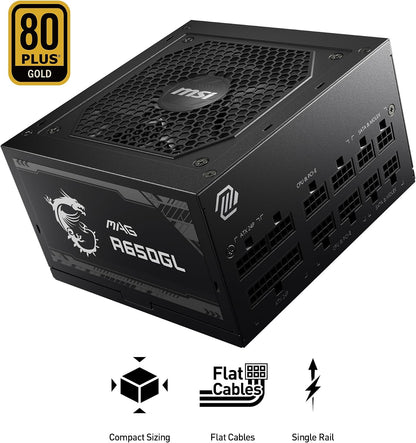 Alimentation MSI MAG A650GL 650 W — 80+ Gold, Modulaire, Garantie 10 Ans